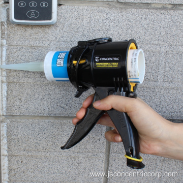 Lightweight plastic drip-less caulking gun